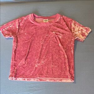 PINK Victoria's Secret Pink crushed Velvet Cropped Short Sleeve Tee